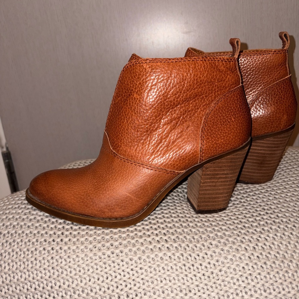 Lucky Brand Brown Leather Ankle Booties